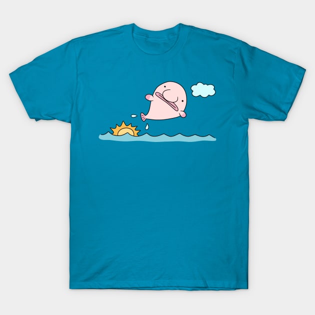 Blobfish Jump T-Shirt by saradaboru